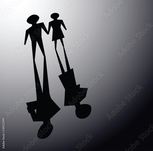 Vector: broken relationsip, divorce concepts broken relationsip, divorce concepts