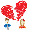 broken relationship drawing in graffiti style