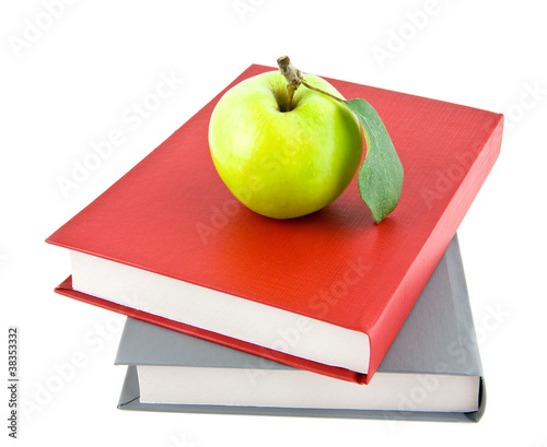 Photo: books and apple books and apple