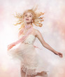 사진:Adolescence - happy lovely young woman blonde in pink clothes Adolescence - happy lovely young woman blonde in pink clothes