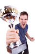 ecstatic young man winning