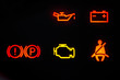 beleuchtete Warnsymbole, Auto