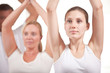 Group of people practising yoga