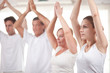 People practising yoga