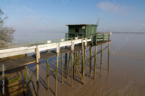 Photo: Cabane de pêcheur sur la Garonne Cabane de pêcheur sur la Garonne