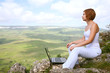 beauty woman with laptop
