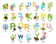 Vektor: Animal themed alphabet from a to z Animal themed alphabet from a to z