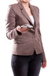Woman's hand holding the model of car