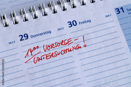Foto: Vorsorgeuntersuchung, Termin, Kalender, Krankheit, Gesundheit Vorsorgeuntersuchung, Termin, Kalender, Krankheit, Gesundheit