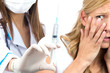 nurse hand with syringe needle  fear of injections