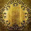 Illustration: Gold metal plate with classic ornament Gold metal plate with classic ornament