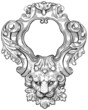 Vintage frame & lion head. Vector illustration
