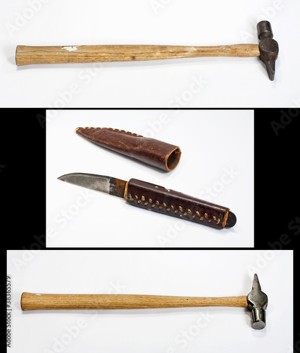 Photo: Two old hammers and one old knife Two old hammers and one old knife