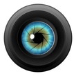 Camera Lens & Blue Eye Eyeball Diaphram Shutter