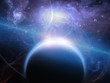 Planet with nebulos filaments
