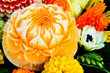Fruit carving, Cantaloupe carving details. Fruit carving, Cantaloupe carving details.