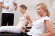 Sportswomen working out