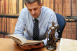 Lawyer reading a book
