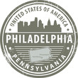 Stamp with name of Pennsylvania, Philadelphia, vector
