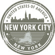 Grunge stamp with name of New York, New York City