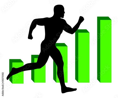 Illustration: Man Running Chart Fitness Statistics Man Running Chart Fitness Statistics
