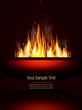 booklet with a burning flame and place for text