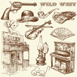 Vector: hand drawn wild west collection hand drawn wild west collection