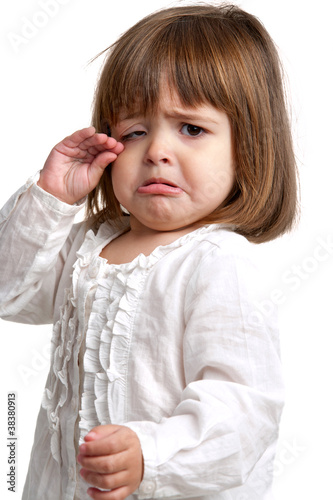 Photo: Unhappy little girl crying Unhappy little girl crying