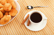 Breakfast coffee and croissants