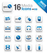 White Squares - Media Icons