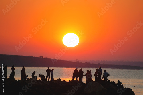 Photo: Sunrise and people Sunrise and people