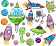 Cute Outer Space Vector Design Elements Set