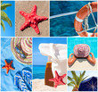 Photo: Collage of beautiful summer photos - Summer vacation concept Collage of beautiful summer photos - Summer vacation concept