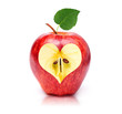 Perfect fresh red apple with a heart shape