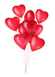 Group of red heart balloons