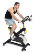 Photo: one man doing indoor biking exercise one man doing indoor biking exercise