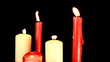Candles on black background