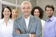 african american businessman and business team