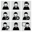 Male user avatars icons set.