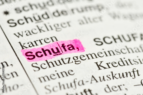Photo: Schufa rot markiert Schufa rot markiert