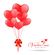 Balloon red heart and ribbon valentine day vector illustration
