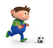 boy playing soccer
