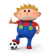 cute blond boy with soccer ball