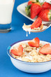 breakfast with flakes and strawberry