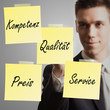 Kompetenz, Qualität, Service, Preis