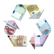 recycle symbol made with euro recycle symbol made with euro