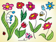 Doodled flowers Doodled flowers
