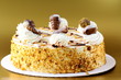 White Cream Icing Cake with Fruits and Chocolate White Cream Icing Cake with Fruits and Chocolate
