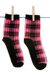 two socks hang on rope