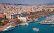 Barcelona skyline, Sagrada Familia and Torre Agbar are  visible.